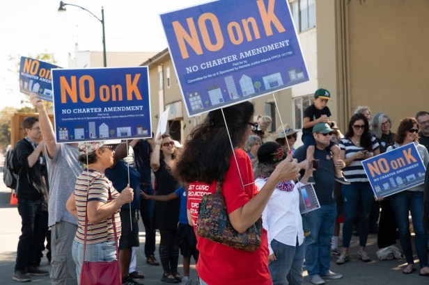 No on K rally